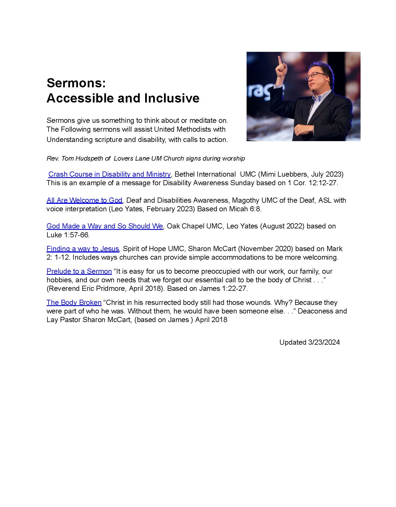 Sermons: Accessible and Inclusive