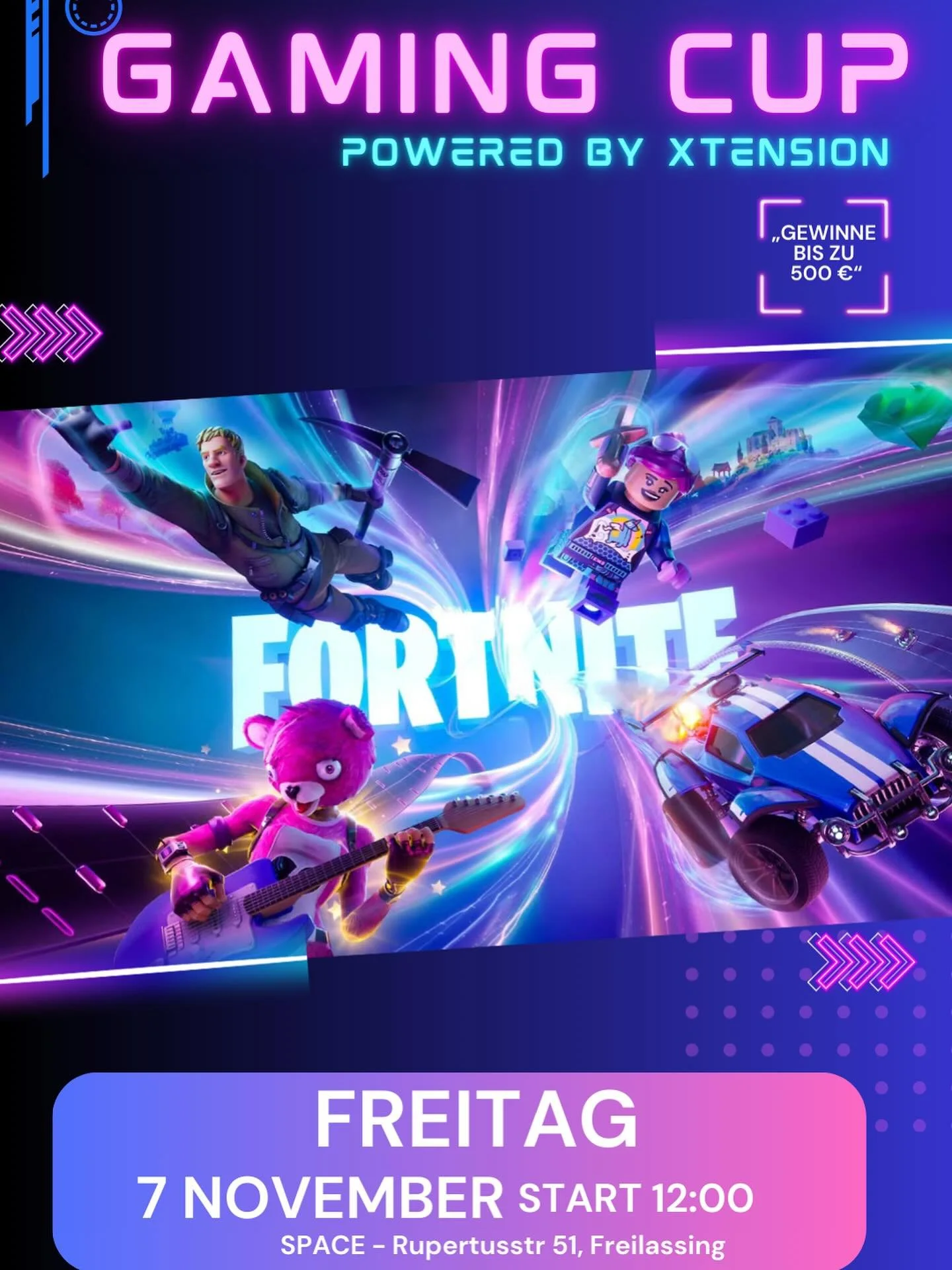 Gaming trifft Community &ndash; powered by Sparkasse XTENSIONS &amp; Doyobe

📅 Datum: Freitag, 7. November 2025
🕛 Uhrzeit: 12:00&ndash;21:00 Uhr
📍 Ort: SPACE &ndash; Kultur- und Digitalzentrum, Freilassing

⸻

👾 Was dich erwartet: Tauche ein in d