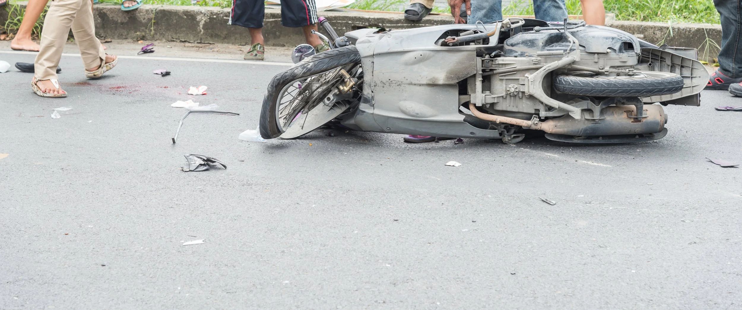 Picture of Motorcycle After Left Turn Accident