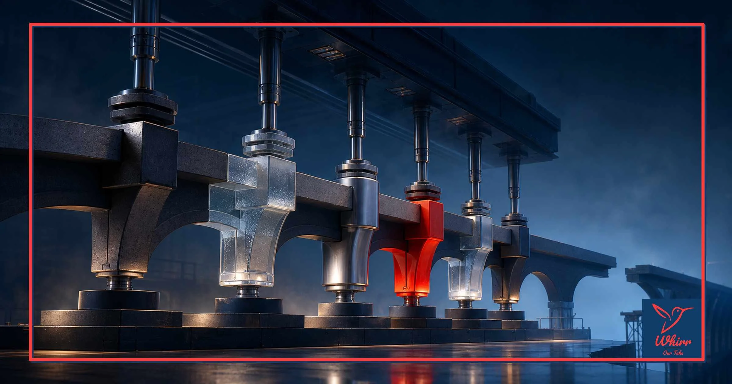 A bridge building project is depicted, with a red support piece symbolizing the missing questions clients must ask prospective agency partners.