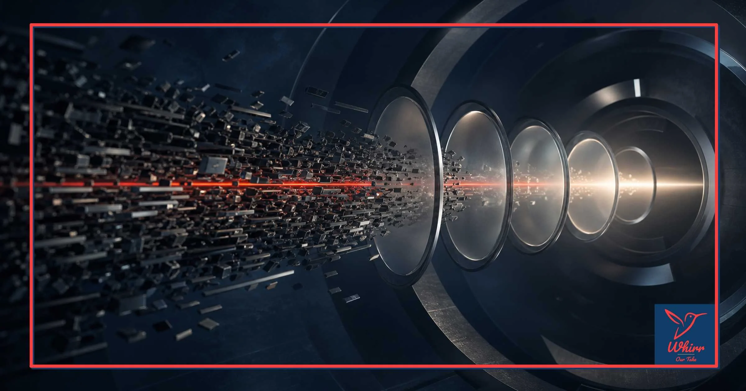 Many fragments pass through filters on their wan to the center of a circle, reflecitng the refinement required to put together a one-page post-campaign report.