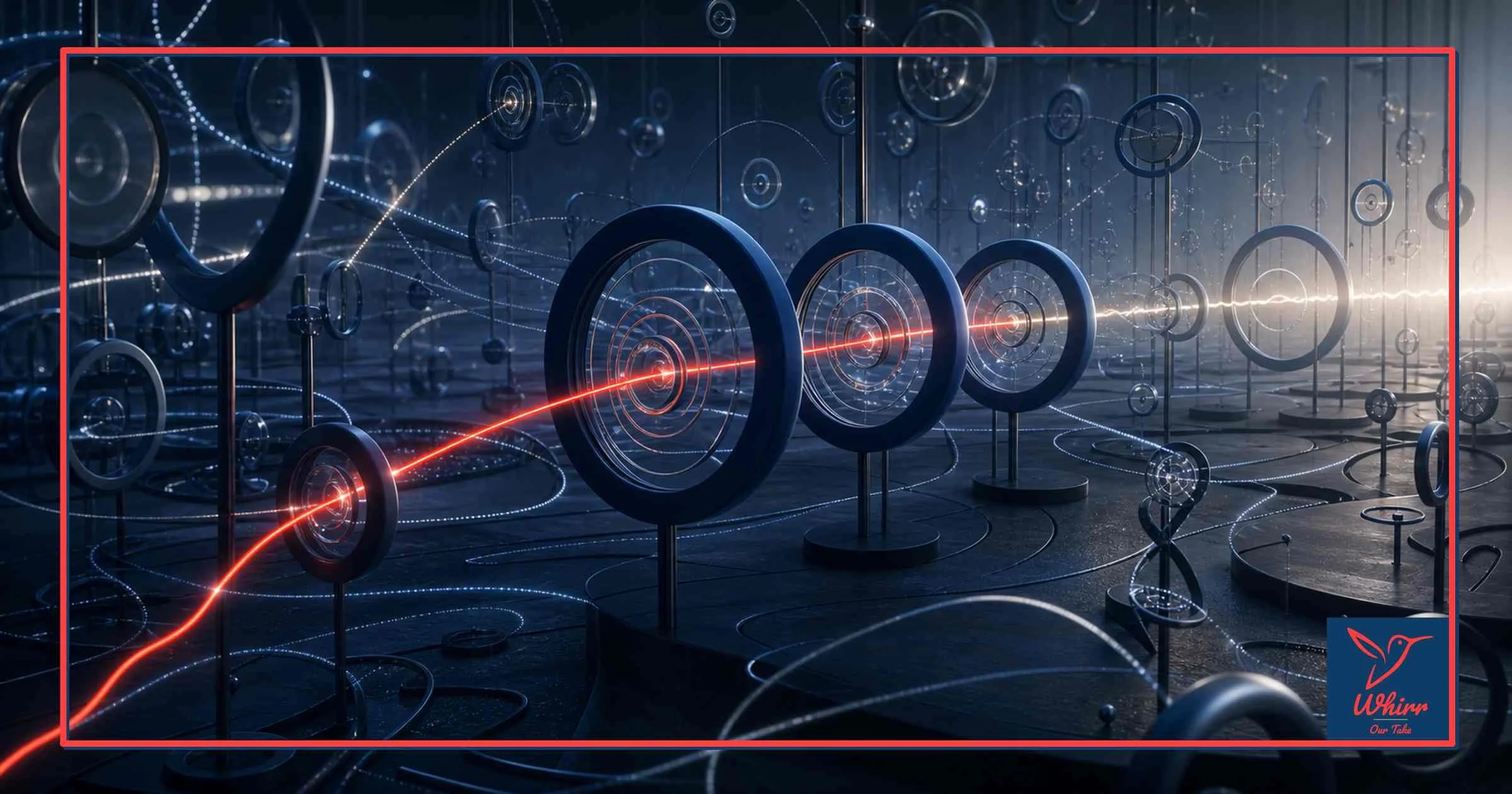 Abstract creator network converging around one trusted signal, representing strategic influencer marketing.