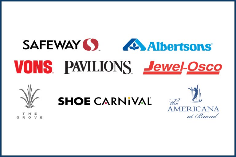 several retail brand logos