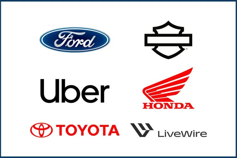 A mosaic of brand logos