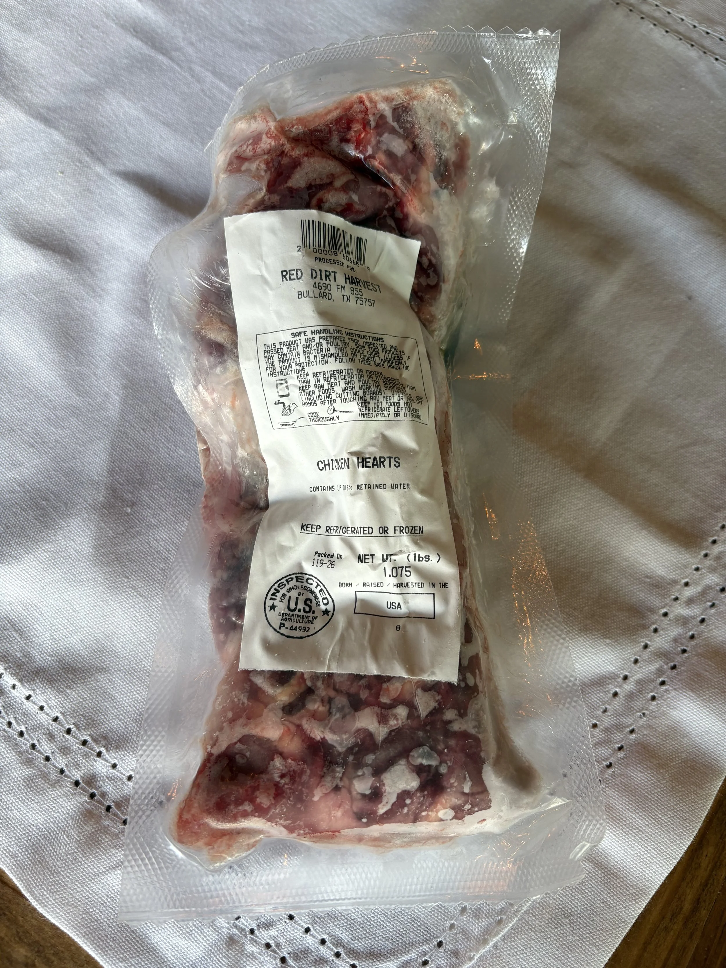 Pasture-Raised Chicken Hearts (1lb Pack)