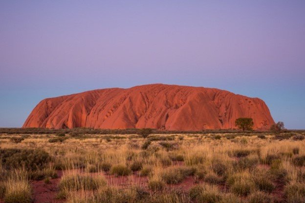 Uluru (Ayers Rock) at dusk in Australia's Red Centre
