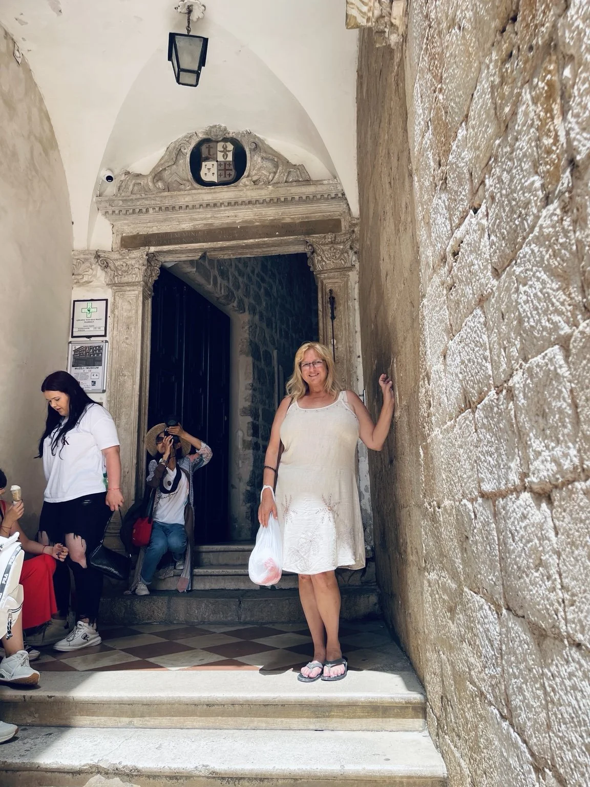 The entrance to the historic Franciscan pharmacy near Pile Gate in Dubrovnik