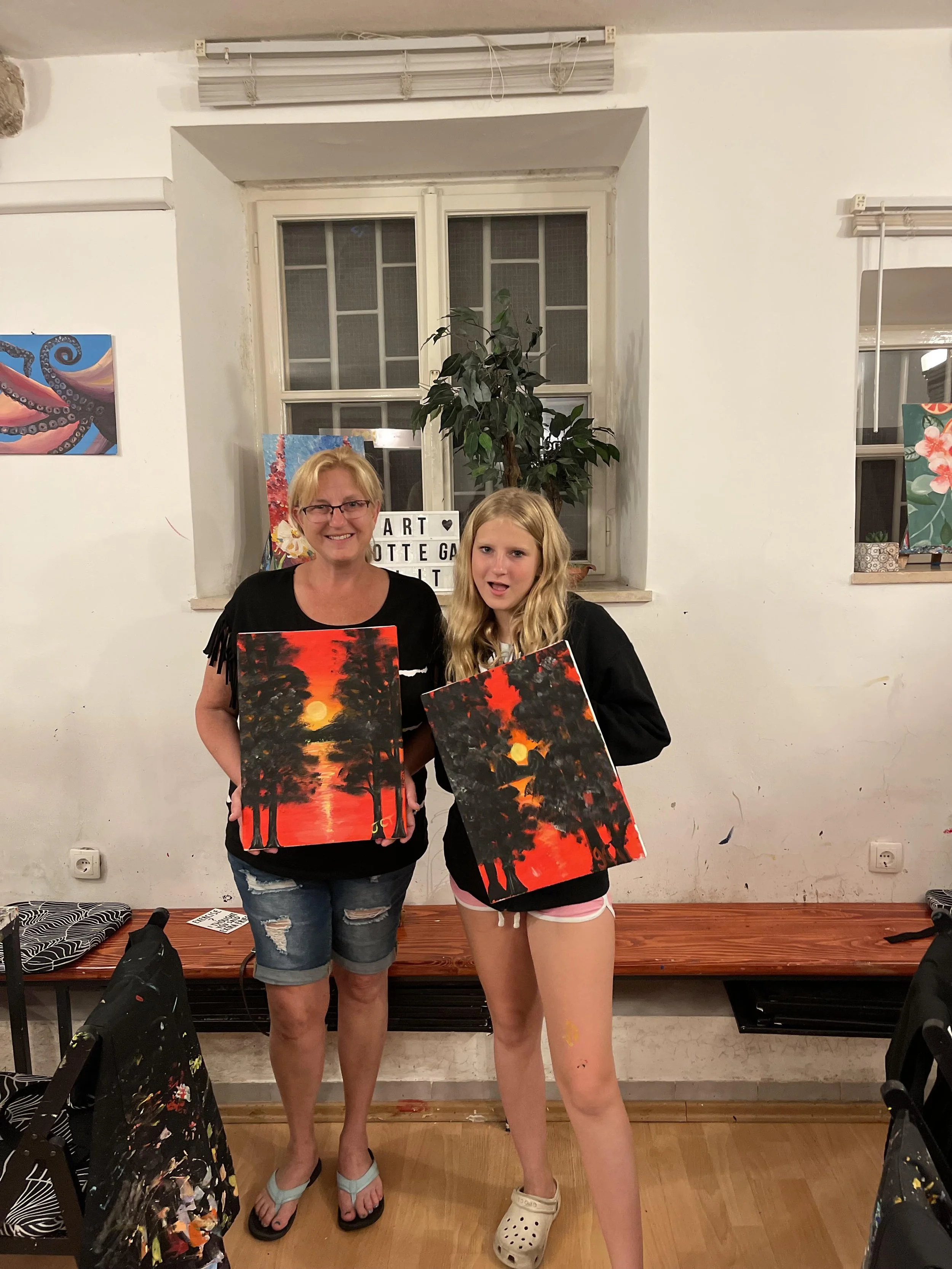 Jeanine Mother Daugter Lavishly Travel Painting Art in Croatia