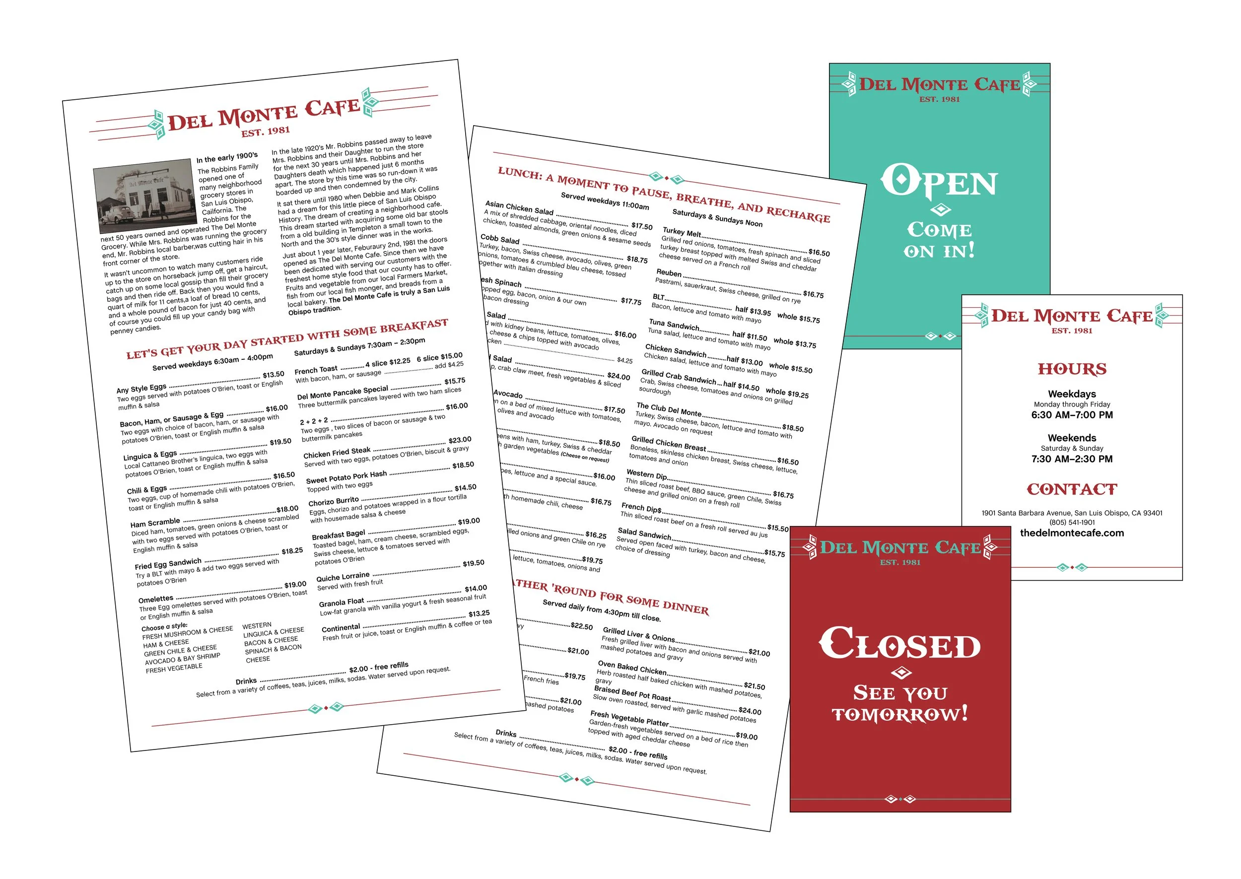 Menu and Signage Design