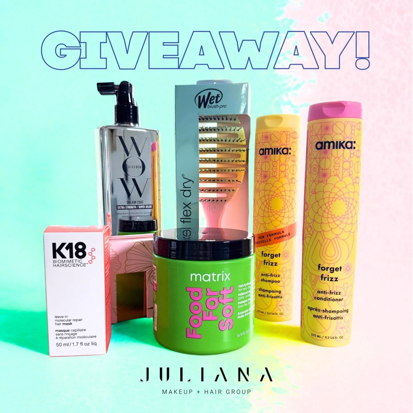 Our first giveaway is here! Your dream hair is about to happen 🙌🏻 Over $200 worth of hair products!!! 

Rules to enter:

✨follow us @juliana.makeuphair 
💋like this post + repost
💫tag 3 friends (each tag =extra entry) 
💄share this post to story

