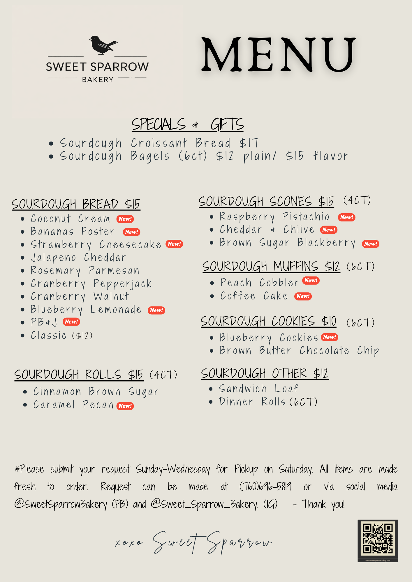 Monthly Menu