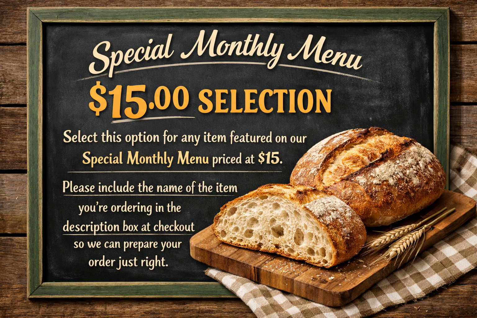 * Special_ Monthly Menu Bread