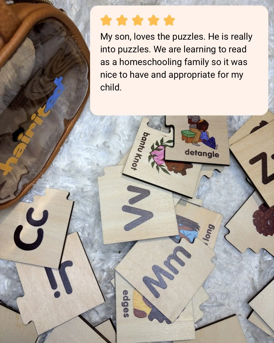 Here&rsquo;s what people have to say about us and our Alphabet Matching Puzzles.

#hairitedlearning #alphabetpuzzle #letterrecognition #representationmatters #kindergarten