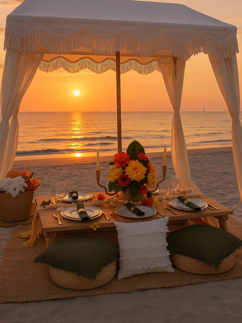 The Cabana Scene & The Beach Golden Hour