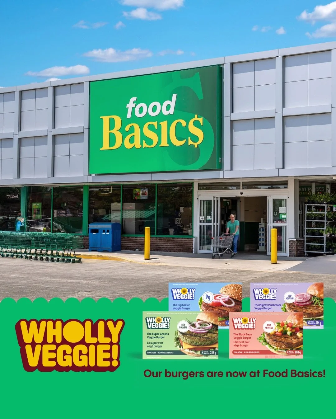 BIG news, burger lovers! 🍔💚🇨🇦 Our veggie burgers are now available at @foodbasicson 

Out crave-worthy veggie packed burgers are juicy, tasty, and come in 4 flavours. 

💙The Big Griller
💚Super Greens
💜Mighty Mushroom
❤️Black Bean

Find them in