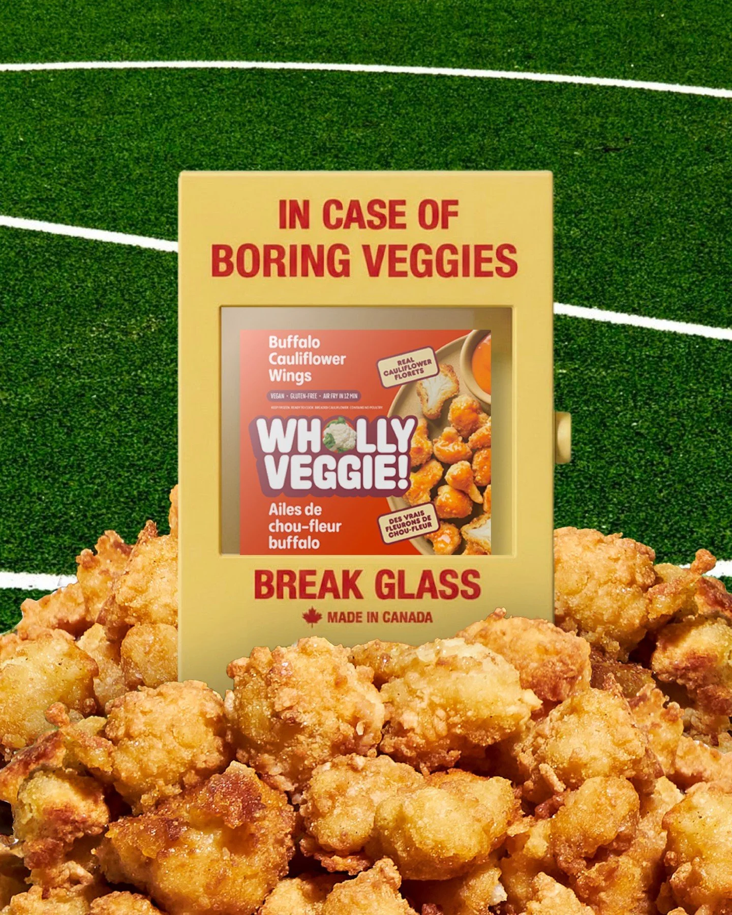 *Breaks glass immediately* 😋🏈 Stock up on our Cauliflower Wings for the easiest and most delicious game day appetizers! ⁠
⁠
#whollyveggie #gameday #gamedaysnacks #glutenfree #plantbased