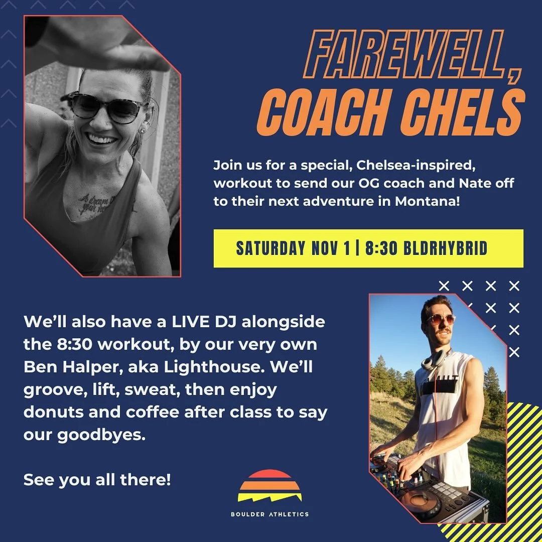 We&rsquo;re so sad to see Coach Chelsea go. Her energy, encouragement, and heart have made such a lasting impact on this community. 💛 From day one, she&rsquo;s pushed us, cheered us on, and made every class better. Come send her off in style and hel