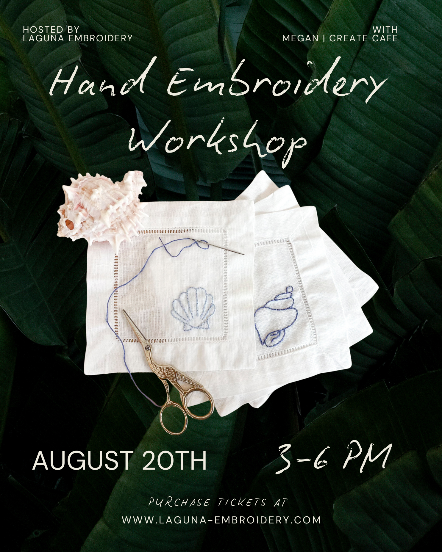AUGUST 20th | Hand Embroidery Workshop with Create Cafe