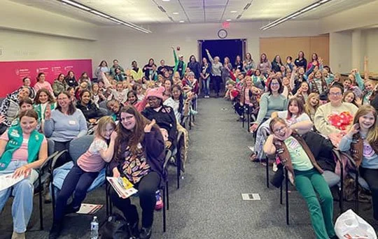 Girl Scouts of Wisconsin attending the International Dof of Girls and Women in Science at the VBRI.