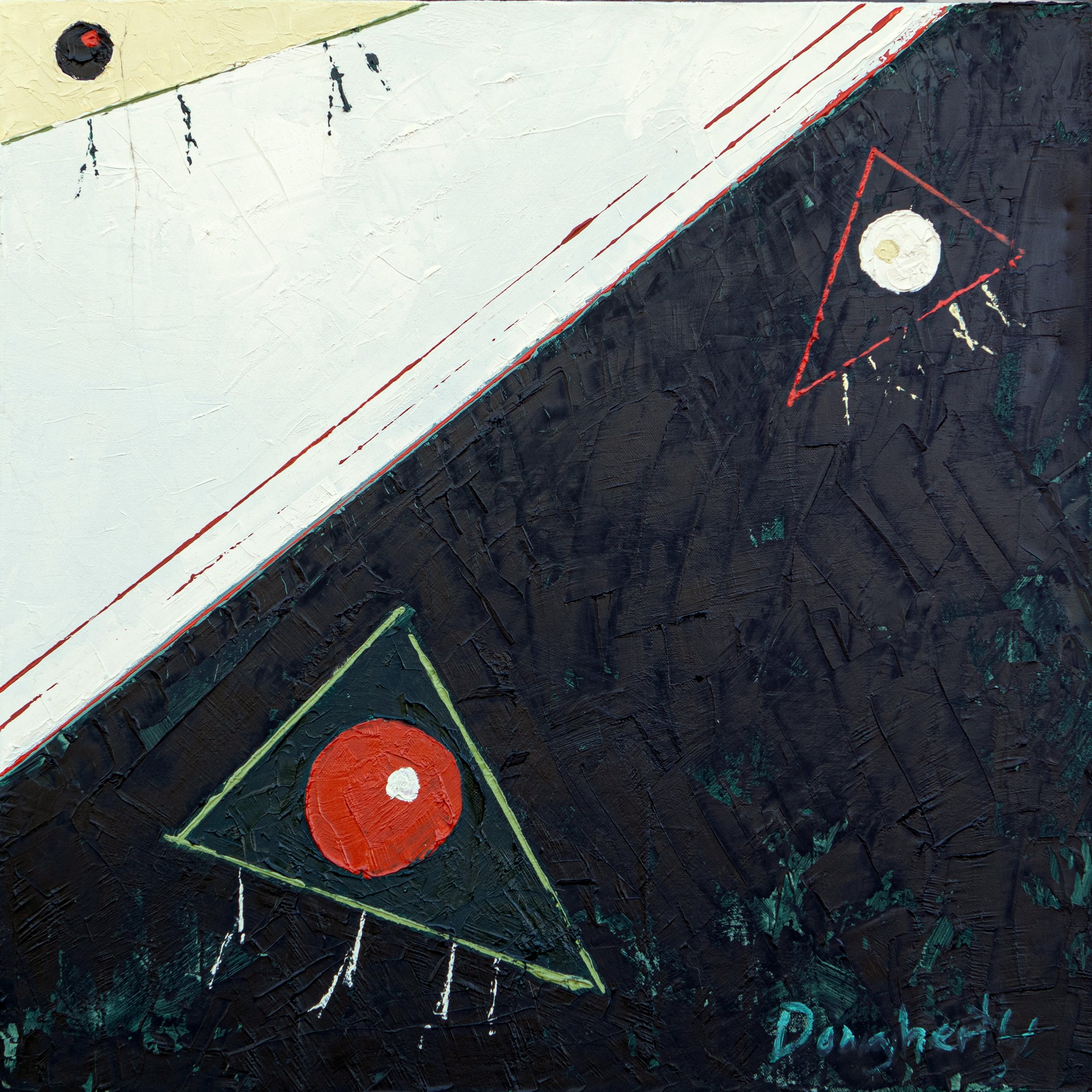 Brief Encounter of the Triangles | Oil, 24” x 24”