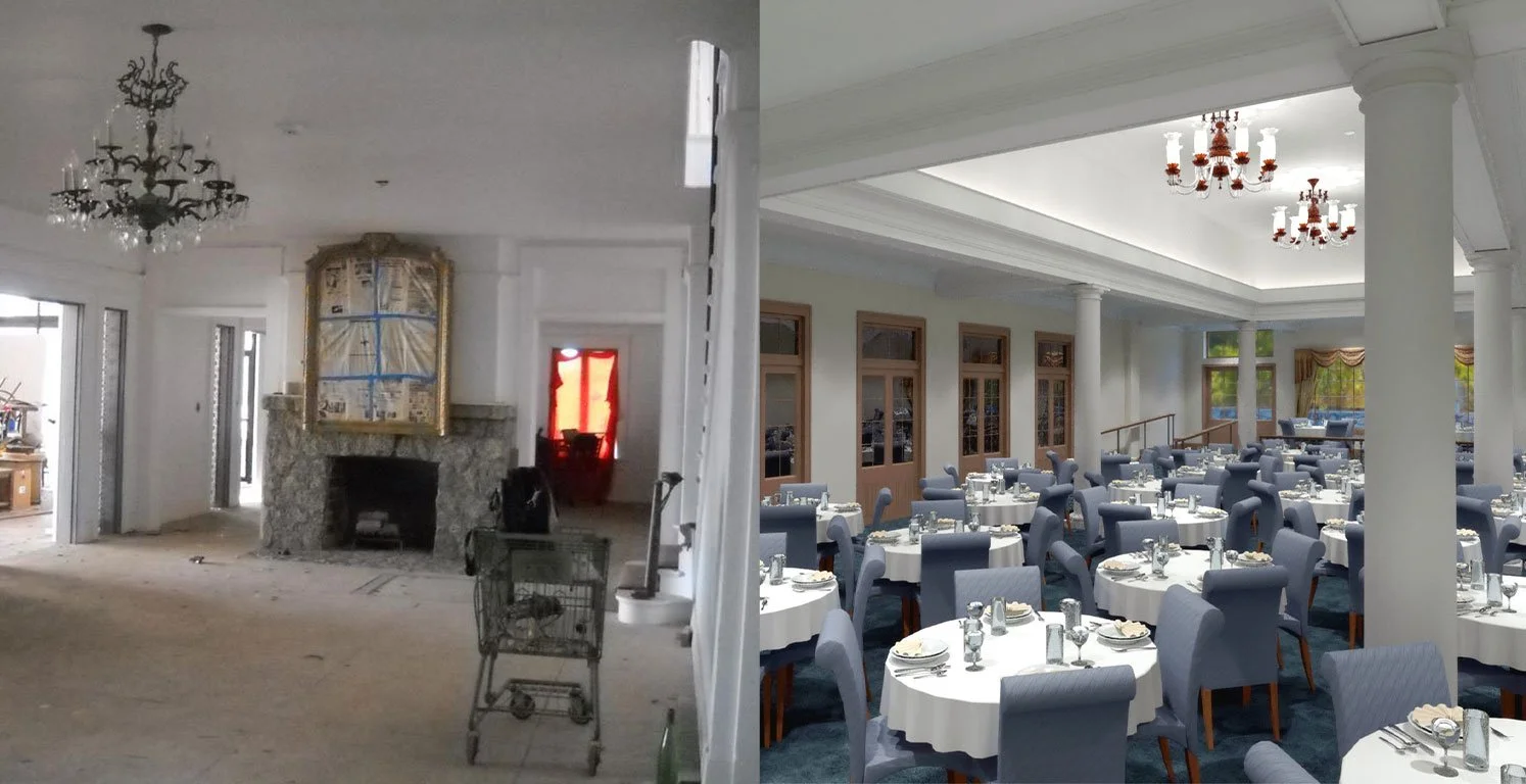 White Pillars - Before and After