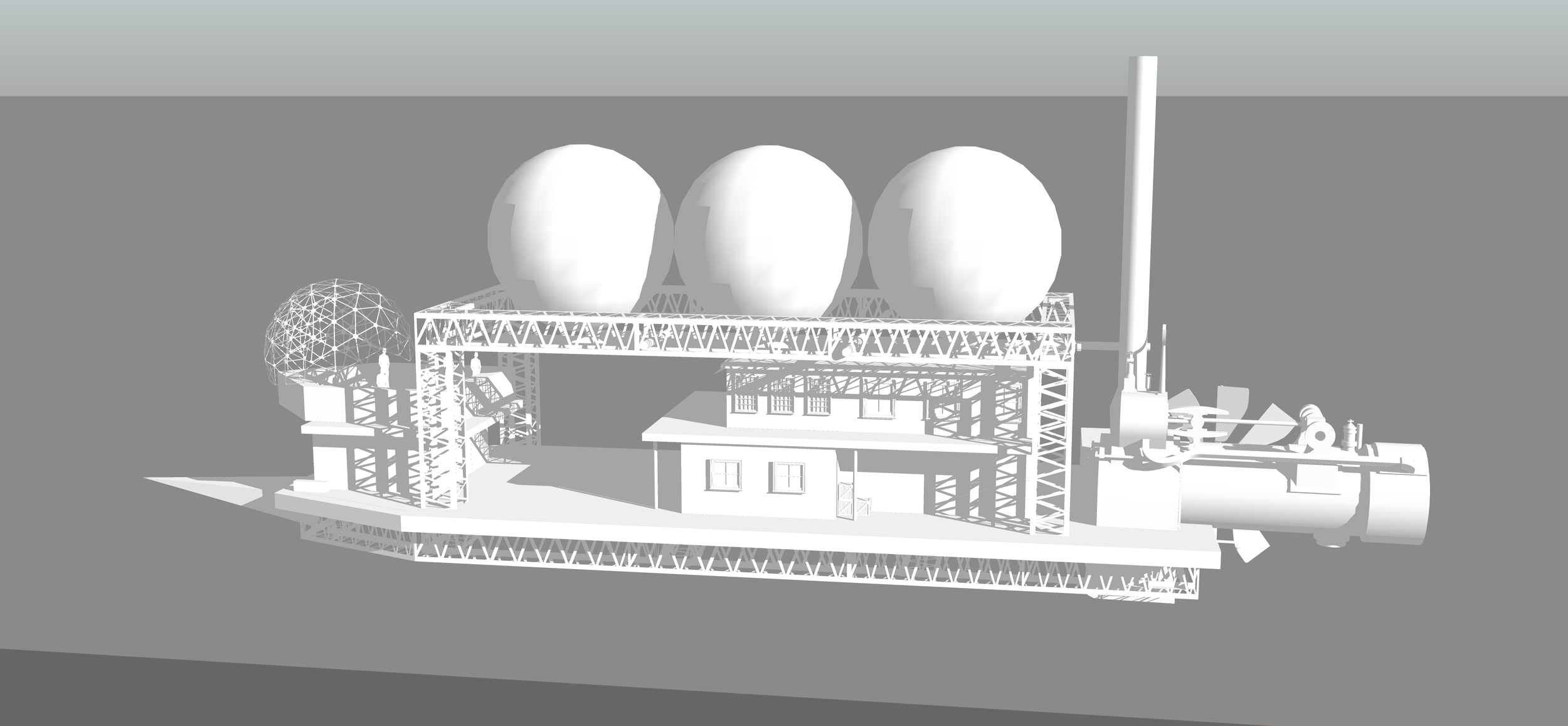 Initial white model I created in Sketchup