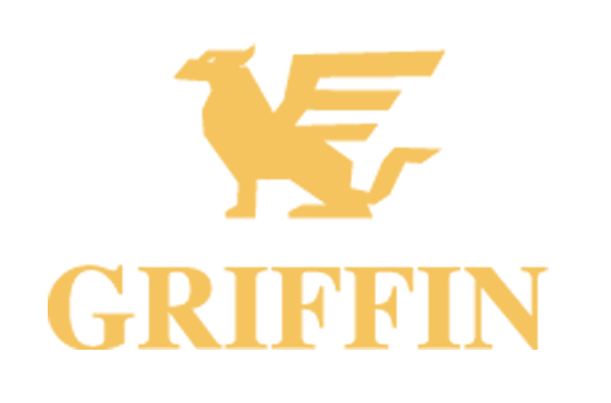 Golden logo of eagle and the word 'GRIFFIN' underneath