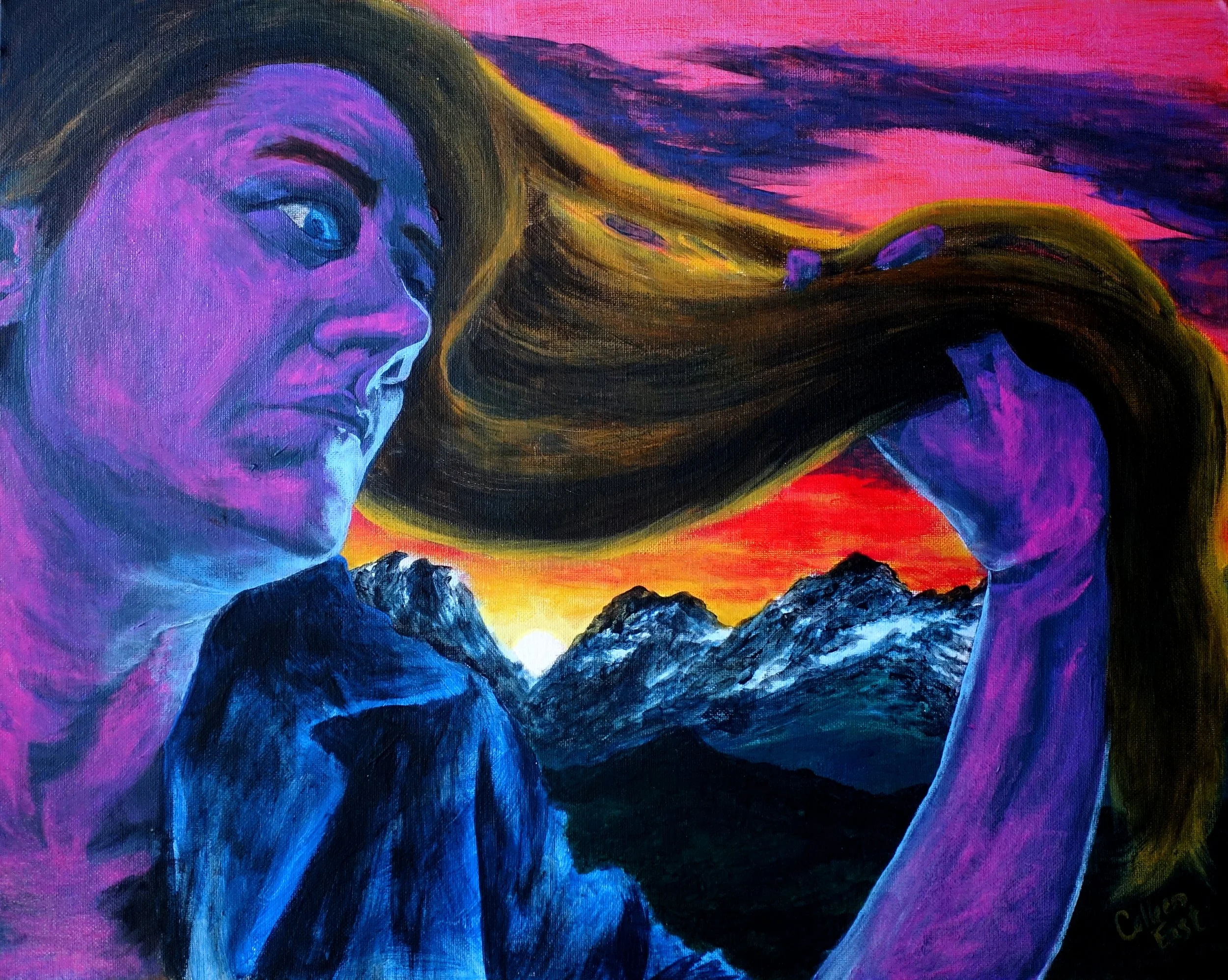 Self-Portrait with Landscape - Acrylic, 2019