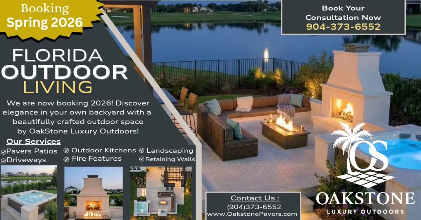Transform your backyard into the ultimate Florida oasis. 🌴
​Whether you&rsquo;re dreaming of a custom outdoor kitchen for summer hosting or a cozy fire feature for those cool Florida nights, OakStone Luxury Outdoors brings timeless elegance to your 