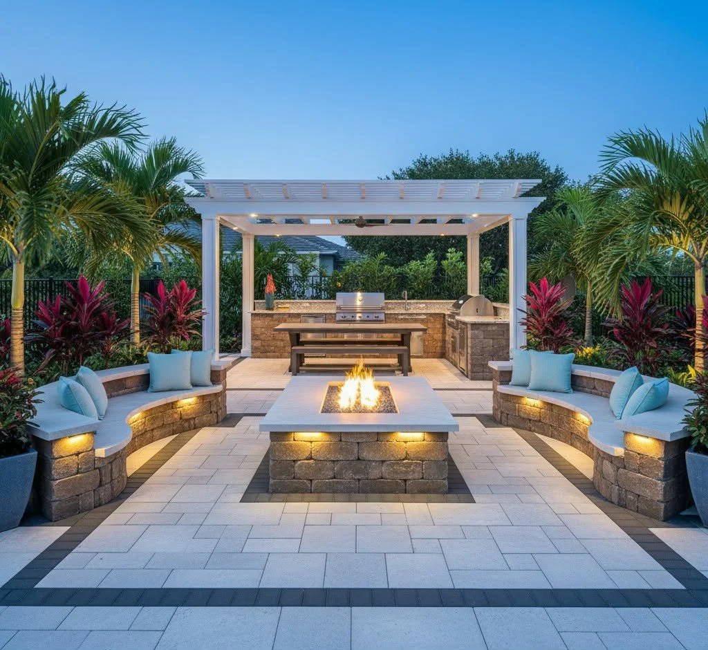Cedar Pergola Patio Outdoor Living Jacksonville St. Augustine Daytona Norhteast Florida Hardscapes Tremron Belgard Ideas