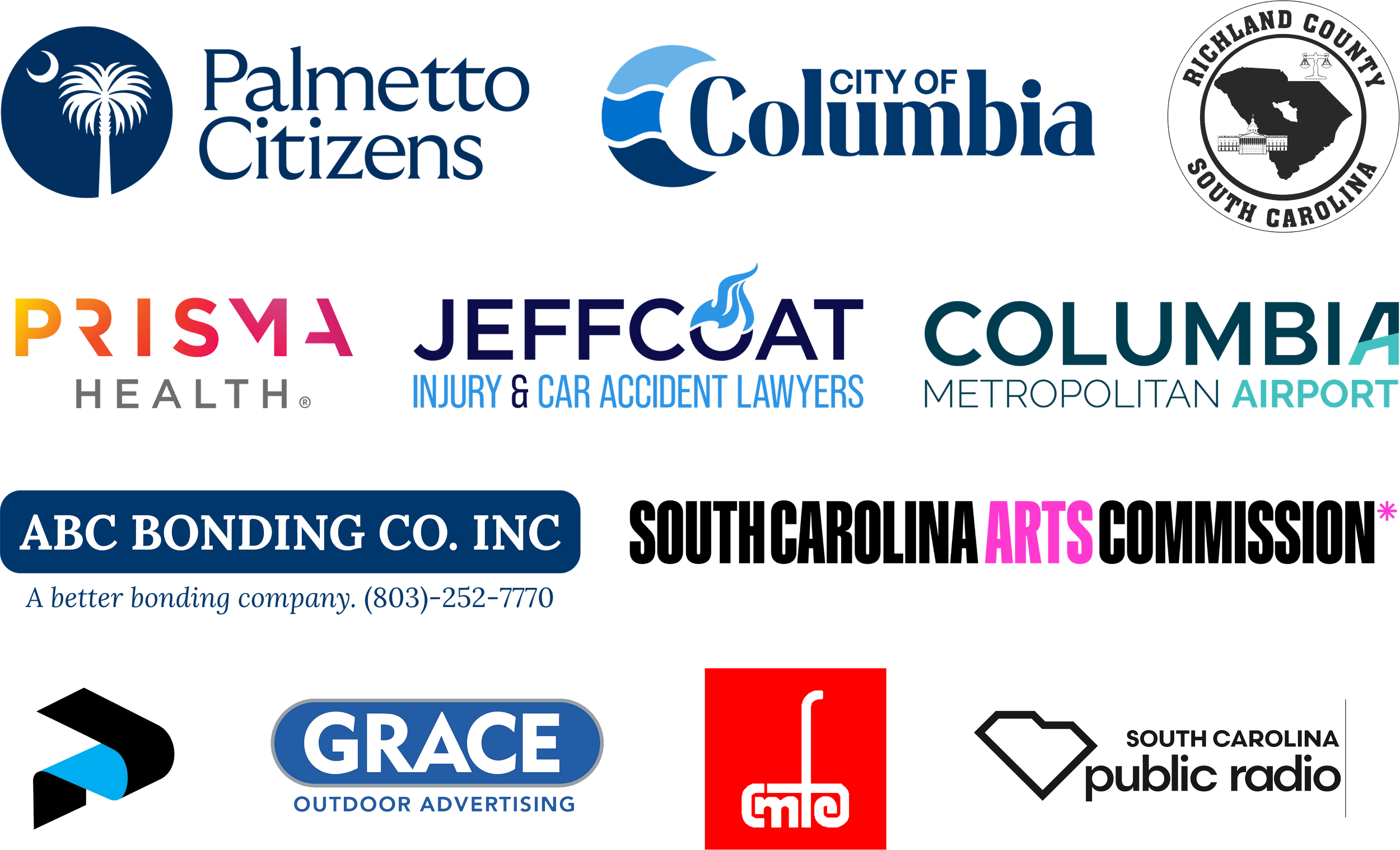 ColaJazz + Roots Fest presented by Palmetto Citizens Federal Credit Union Sponsor Logos