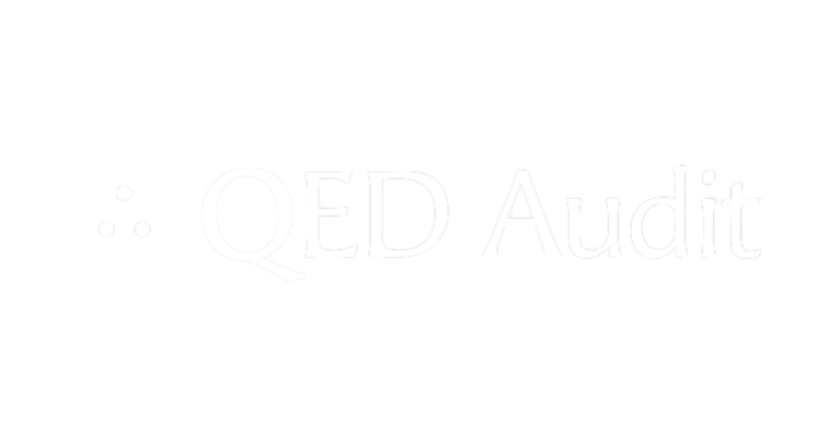 QED Audit logo in white text on a black background.
