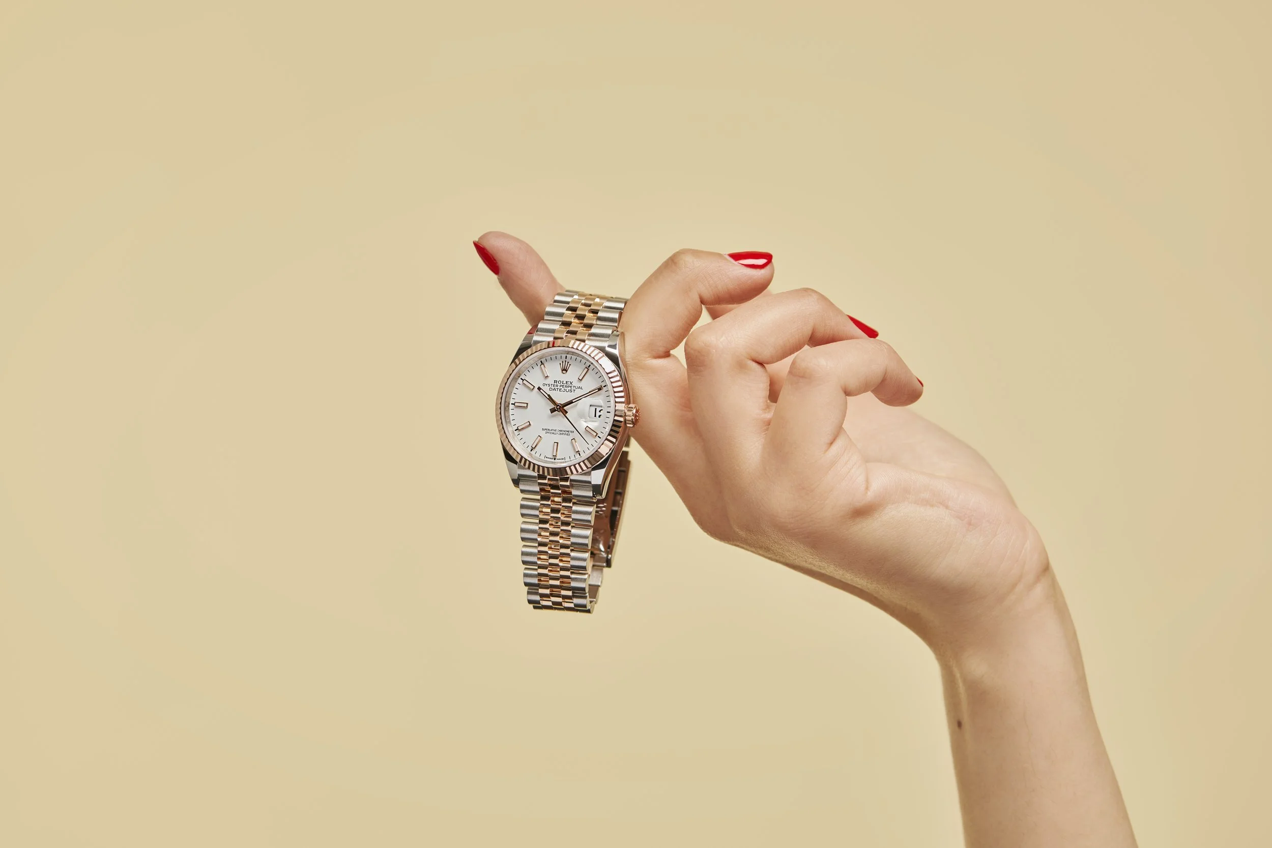 classy rolex styled on plain background