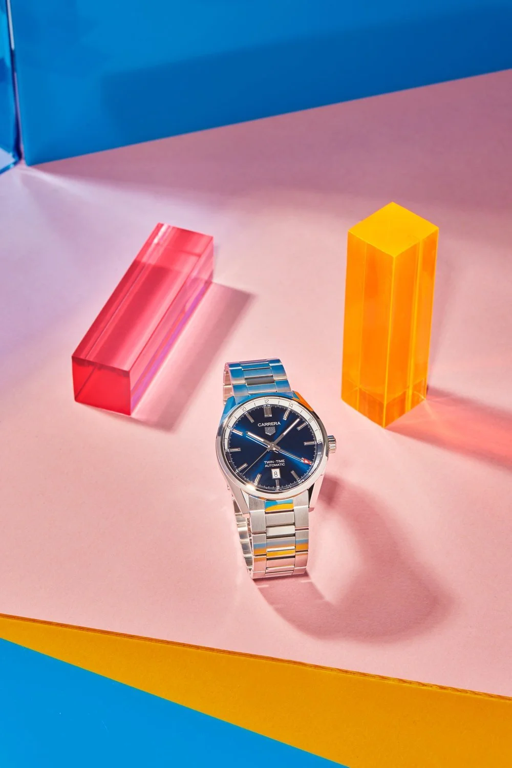 colorful product styling for Carrera watches