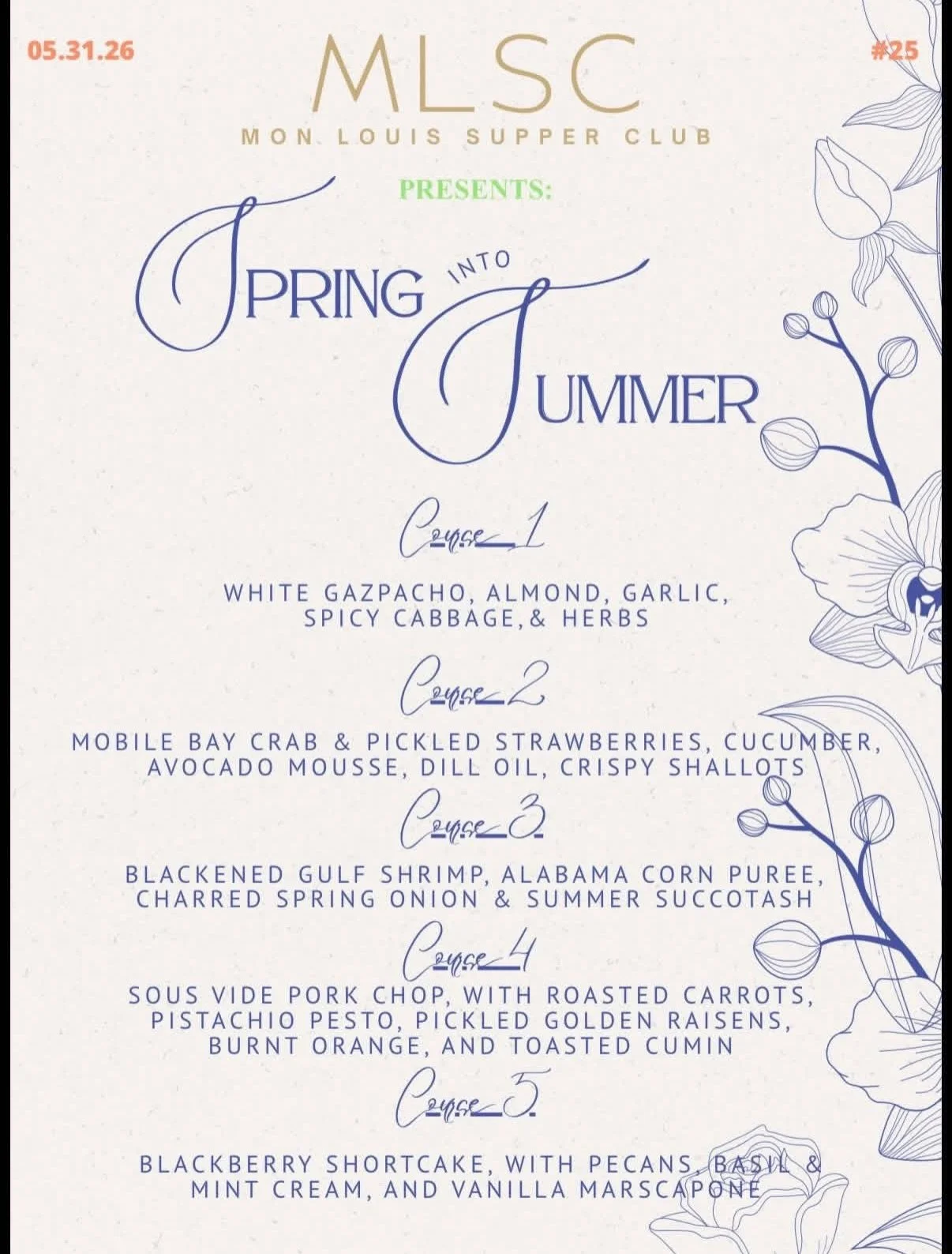 Recap of our May Supper Club: Spring Into Summer. What dish would you be most excited to try?
#MLSC