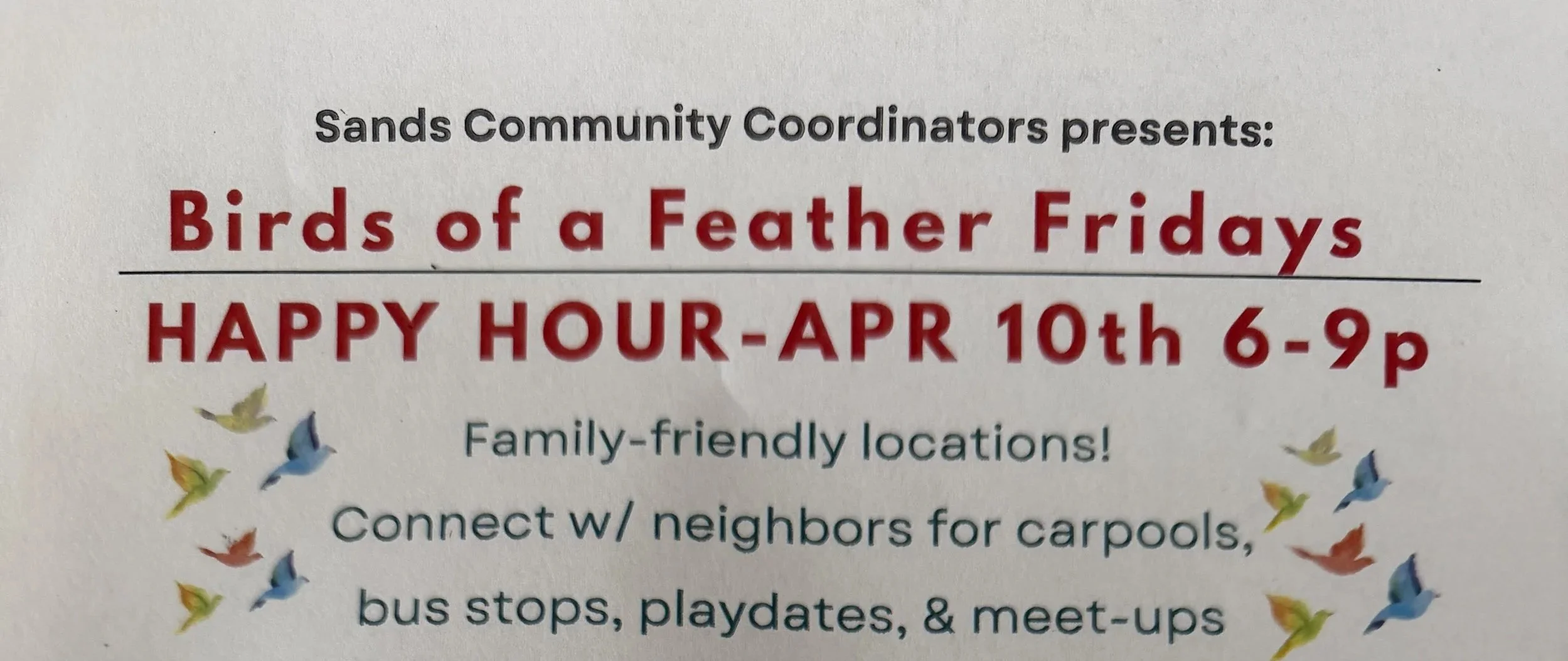 Birds of A Feather Family Social - April 10th 6-9pm