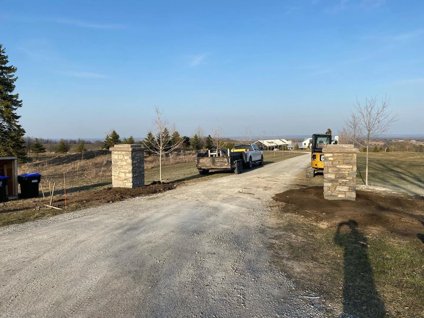 Set of gate posts poured and stoned for @zeng.landscaping