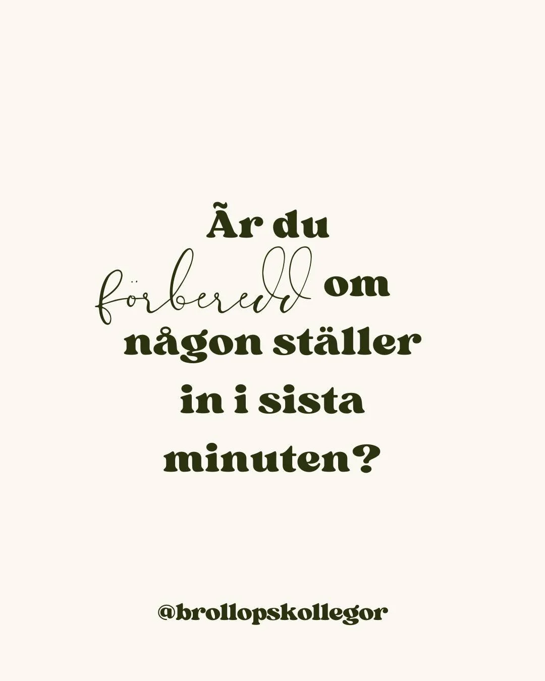 Vad g&ouml;r du om n&aring;gon st&auml;ller in last minute?

Eller &auml;nnu v&auml;rre: kr&auml;ver pengarna tillbaka efter att jobbet &auml;r gjort?

Vi &auml;r mitt uppe i h&ouml;gs&auml;songen f&ouml;r oss i br&ouml;llopsbranschen. Det &auml;r nu