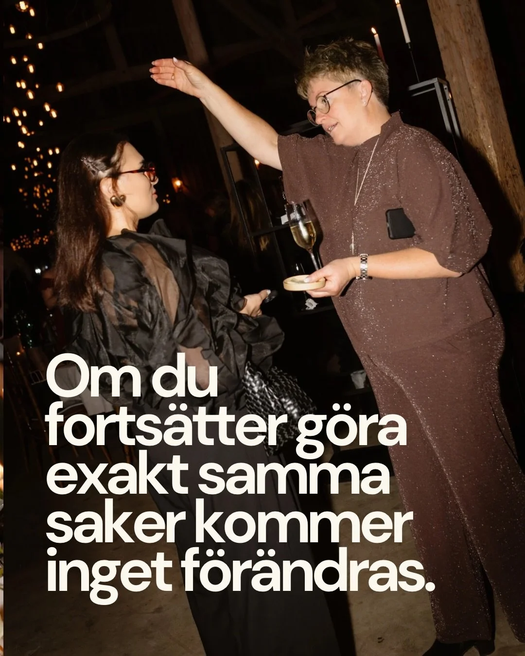 Du kan justera ditt mindset och dina tankar hur mycket du vill.
Men om du forts&auml;tter g&ouml;ra exakt samma saker kommer inget f&ouml;r&auml;ndras.

Vi ser det h&auml;r runtomkring oss hela tiden.
Dr&ouml;mmar finns. Ambition finns. Vilja finns.
