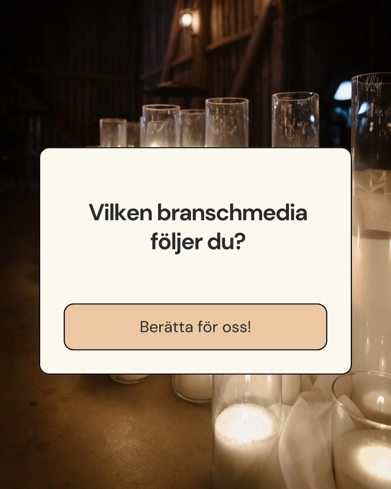 Vi har pratat mycket om det h&auml;r internt.
Speglas verkligheten i den branschmedia som finns idag?

Syns den verkliga processen, f&ouml;rst&aring;r man besluten bakom kulisserna och livet som f&ouml;retagare, eller &auml;r det mest ouppn&aring;eli