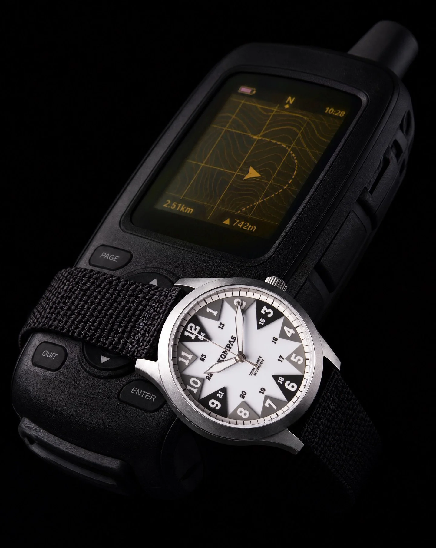 Built for remote terrain.
Paired with the tools designed to keep you on course.

The North was engineered for clarity under pressure with our triangular performance layer, high visibility markers, and rugged sandblasted case built for demanding envir