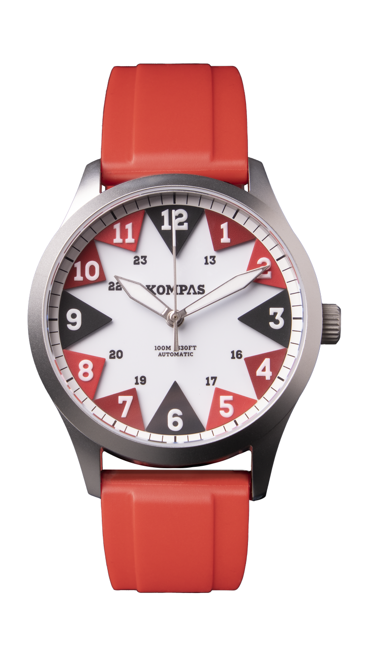KOMPAS West otomatik field saat, Kırmızı kauçuk kayış