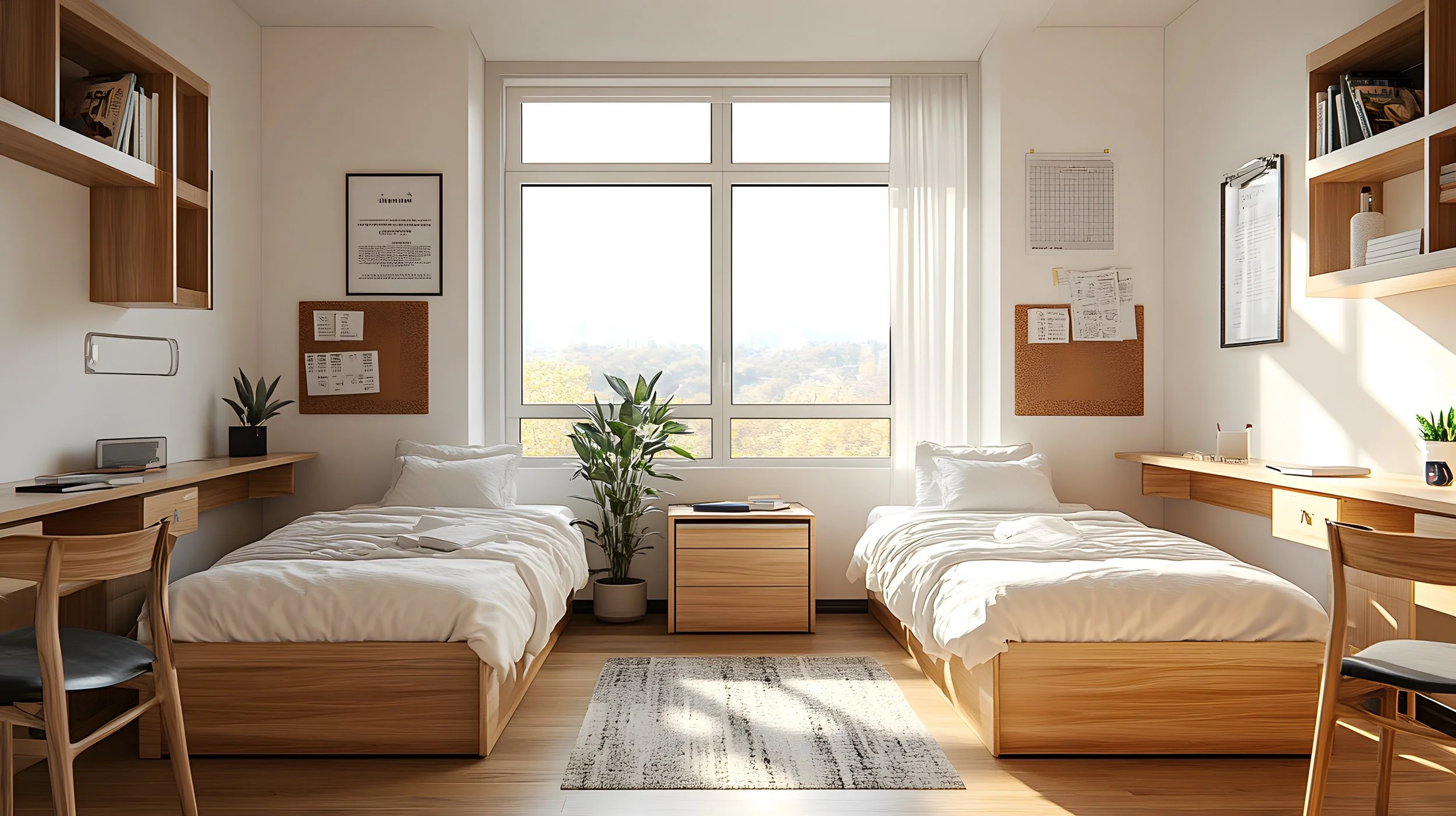 A dorm room with a laptop and personal belongings that renters insurance can protect.