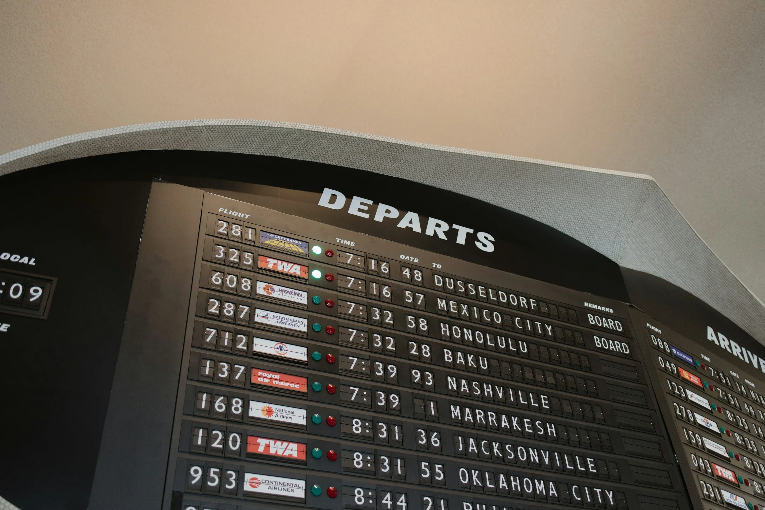 Airport departure board showing a canceled flight, symbolizing how travel insurance reimburses nonrefundable trip expenses when plans change unexpectedly.