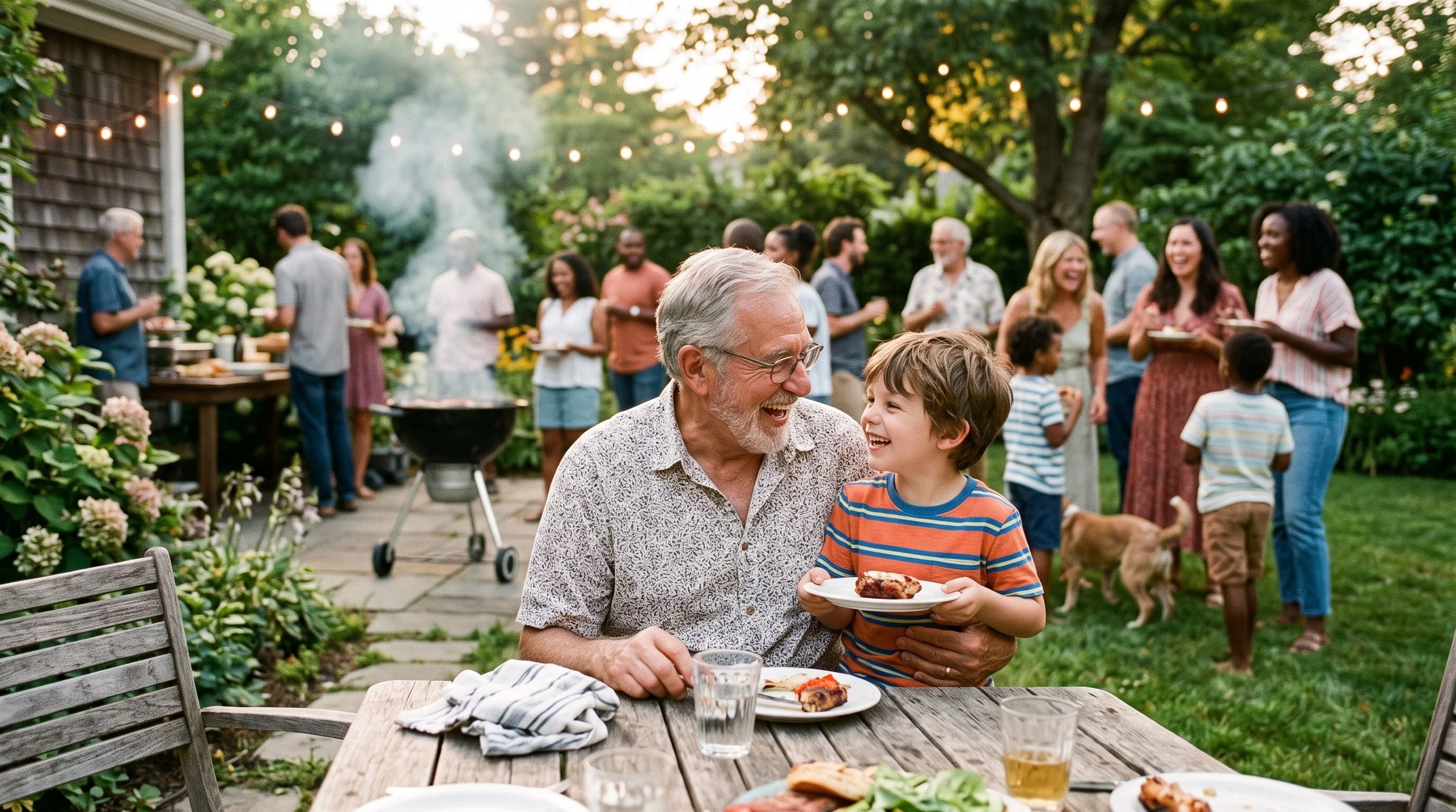 multigenerational family together outdoors