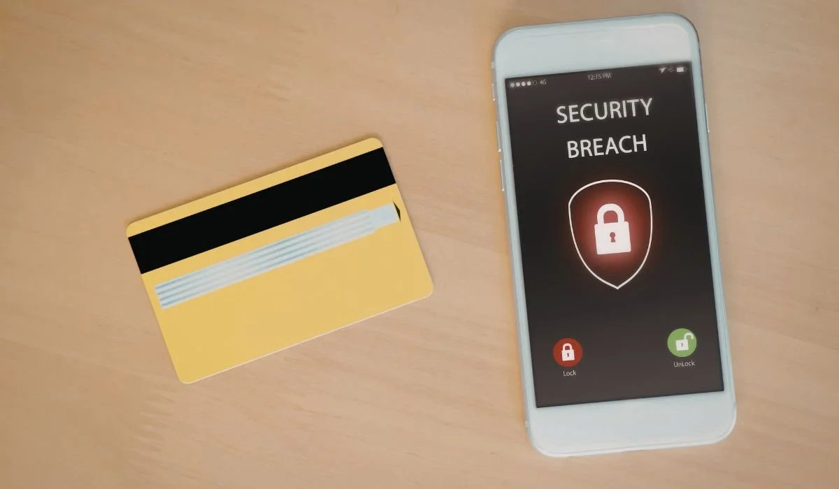 Fraud alert notification showing unauthorized financial activity