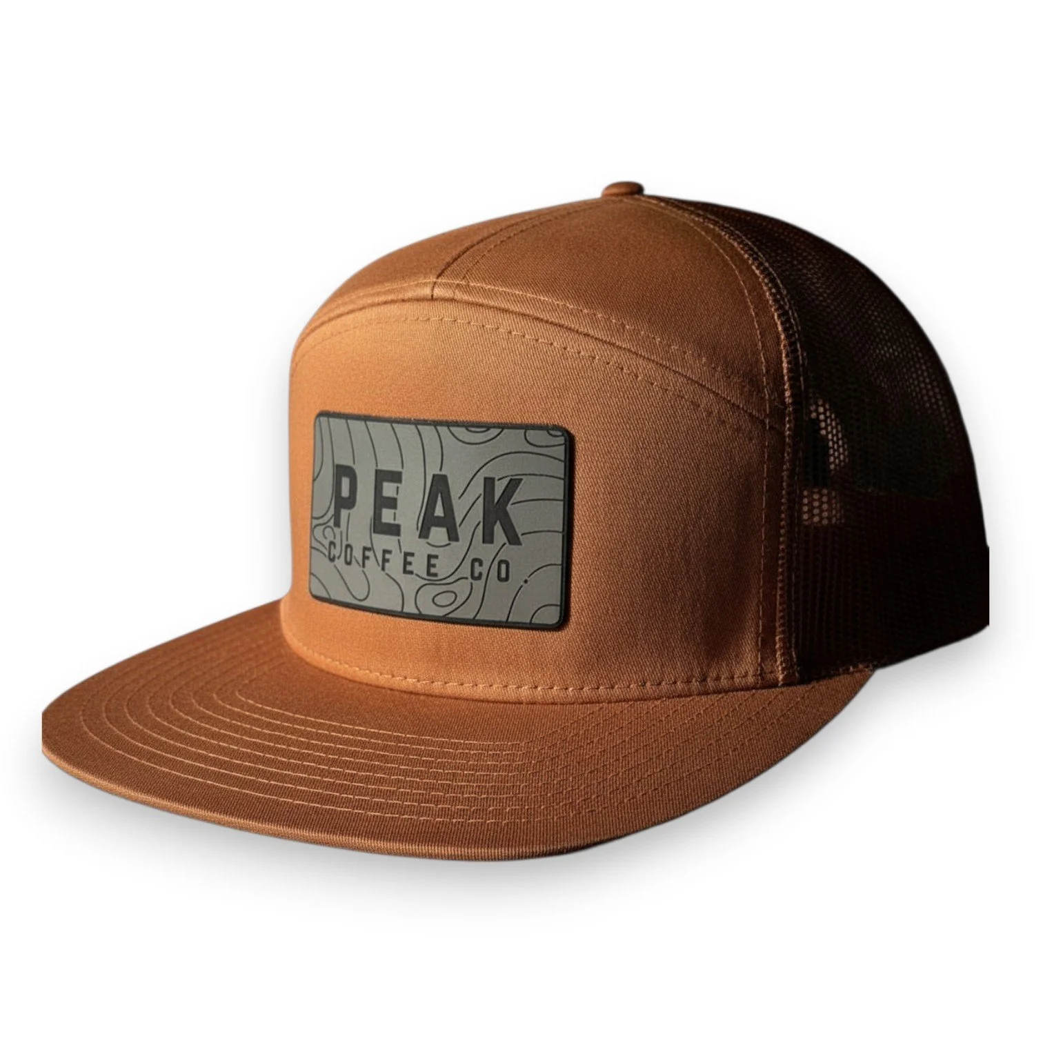 7 Panel Leather Topo Patch - Caramel