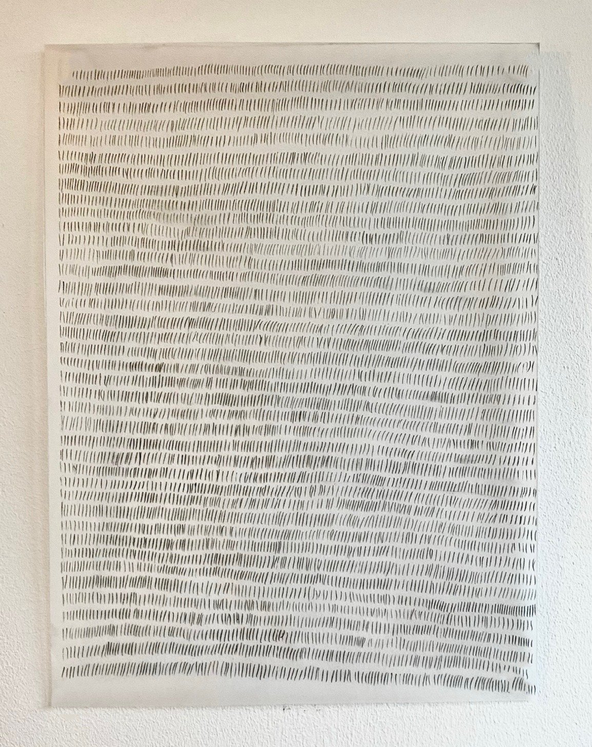 5760 seconds, 30 x 23 cm, graphite on tracing paper, 2025