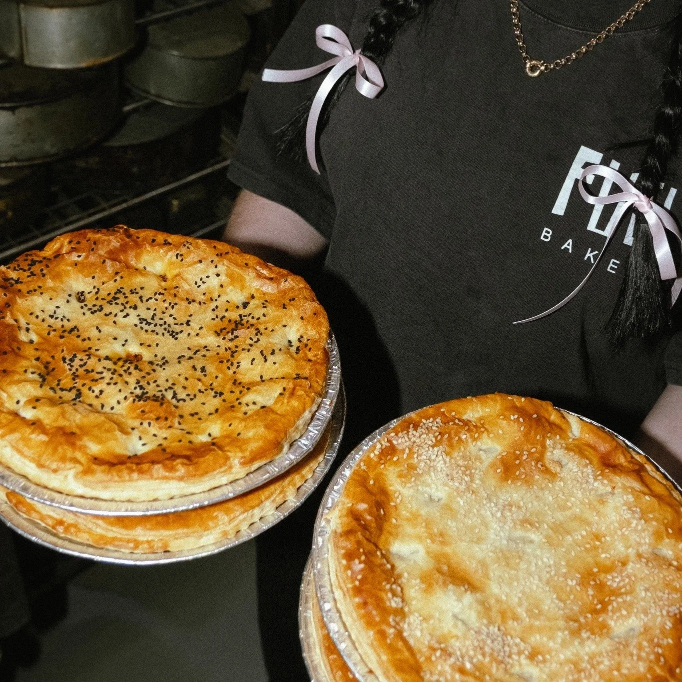 Pies out. Bows on.
Business as usual 🤷🏽&zwj;♀️

We&rsquo;re good ☝

#fuelbakery #sydneyfood #sydneybakery #bows #pies