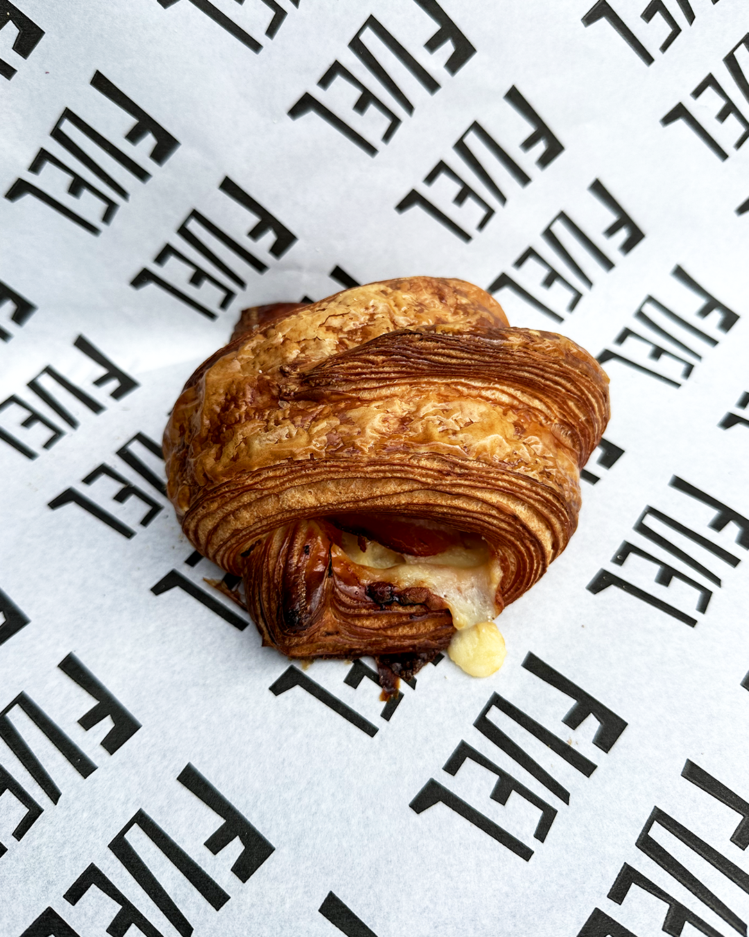 Ham, cheese and onion croissant